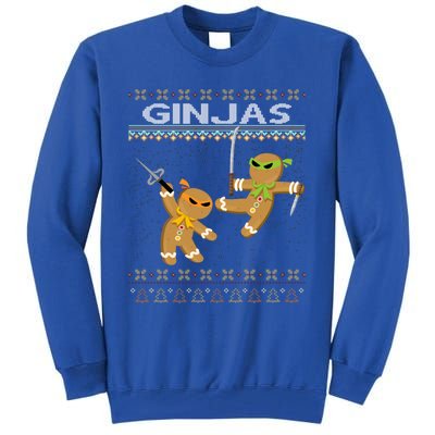 Ginjas Gingerbread Ninjas Funny Ugly Christmas Funny Gift Tall Sweatshirt