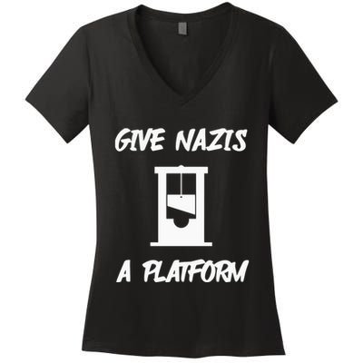 Gabe Give Nazis A Platform Women's V-Neck T-Shirt