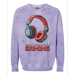 Gamer Graphic Ns Video Gaming Funny Headset Funny Gift Colorblast Crewneck Sweatshirt