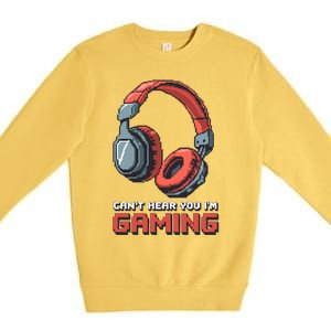 Gamer Graphic Ns Video Gaming Funny Headset Funny Gift Premium Crewneck Sweatshirt