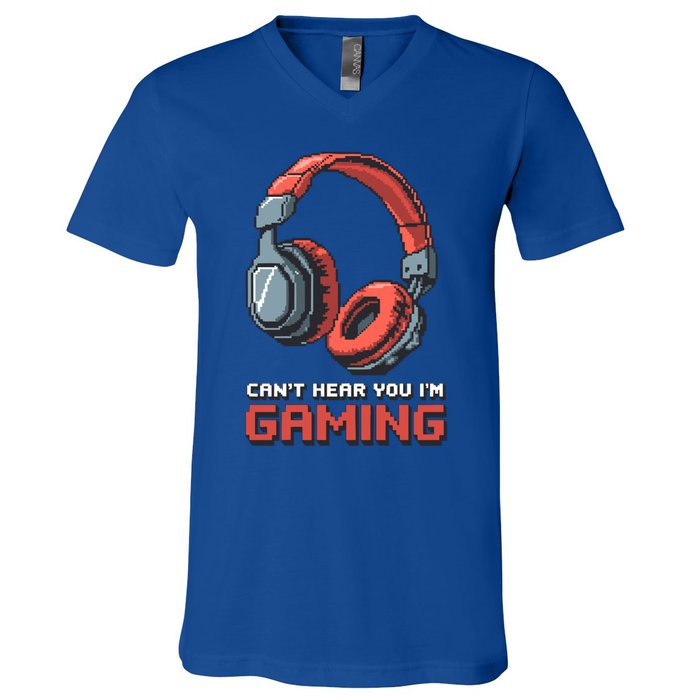 Gamer Graphic Ns Video Gaming Funny Headset Funny Gift V-Neck T-Shirt