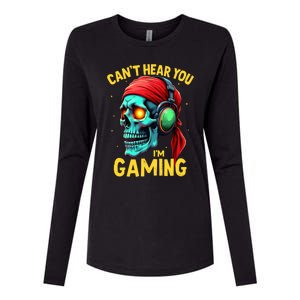 Gamer Graphic Ns Video Gaming Funny Skull Gift Womens Cotton Relaxed Long Sleeve T-Shirt