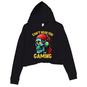 Gamer Graphic Ns Video Gaming Funny Skull Gift Crop Fleece Hoodie