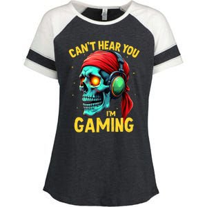 Gamer Graphic Ns Video Gaming Funny Skull Gift Enza Ladies Jersey Colorblock Tee