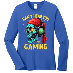 Gamer Graphic Ns Video Gaming Funny Skull Gift Ladies Long Sleeve Shirt