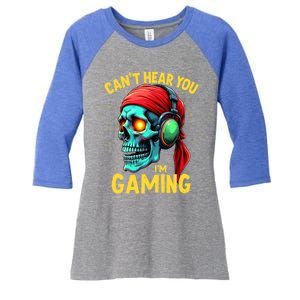 Gamer Graphic Ns Video Gaming Funny Skull Gift Women's Tri-Blend 3/4-Sleeve Raglan Shirt