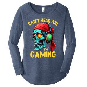 Gamer Graphic Ns Video Gaming Funny Skull Gift Women's Perfect Tri Tunic Long Sleeve Shirt