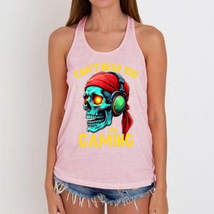 Gamer Graphic Ns Video Gaming Funny Skull Gift Women's Knotted Racerback Tank