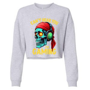 Gamer Graphic Ns Video Gaming Funny Skull Gift Cropped Pullover Crew