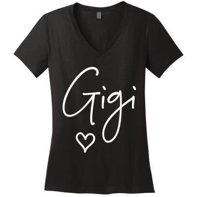 Gigi Grandma Name Women Christmas MotherS Day Birthday Women's V-Neck T-Shirt