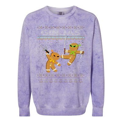 Ginjas Gingerbread Ninjas Funny Ugly Christmas Colorblast Crewneck Sweatshirt