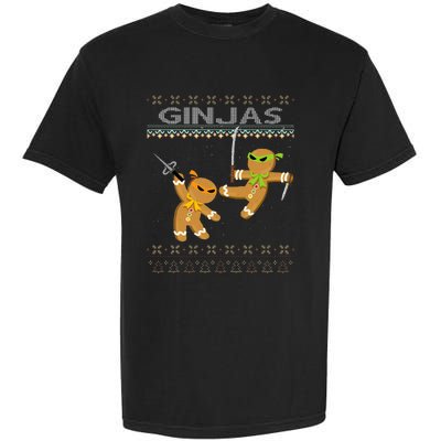 Ginjas Gingerbread Ninjas Funny Ugly Christmas Garment-Dyed Heavyweight T-Shirt