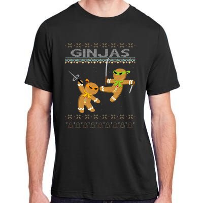 Ginjas Gingerbread Ninjas Funny Ugly Christmas Adult ChromaSoft Performance T-Shirt