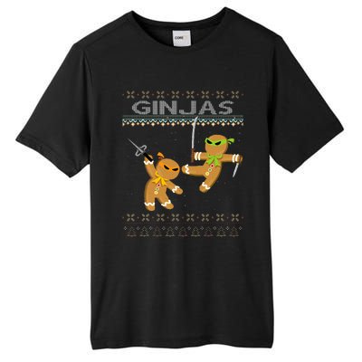 Ginjas Gingerbread Ninjas Funny Ugly Christmas Tall Fusion ChromaSoft Performance T-Shirt