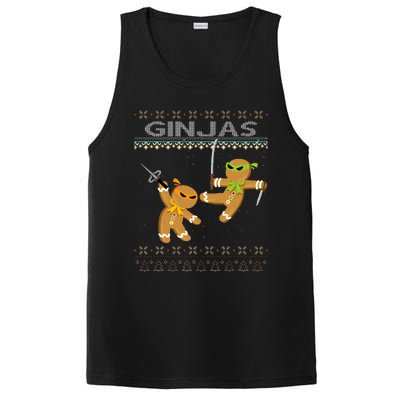 Ginjas Gingerbread Ninjas Funny Ugly Christmas PosiCharge Competitor Tank