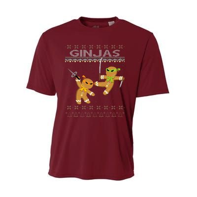 Ginjas Gingerbread Ninjas Funny Ugly Christmas Performance Sprint T-Shirt