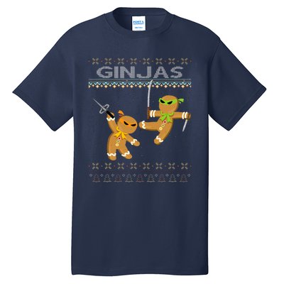 Ginjas Gingerbread Ninjas Funny Ugly Christmas Tall T-Shirt