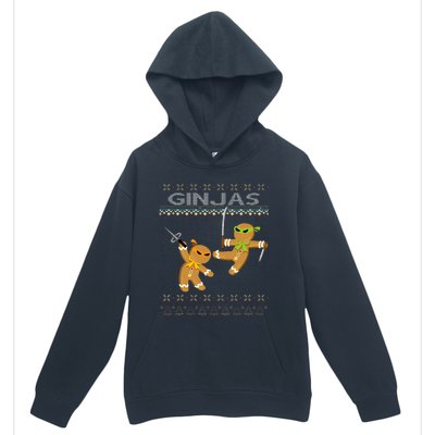 Ginjas Gingerbread Ninjas Funny Ugly Christmas Urban Pullover Hoodie