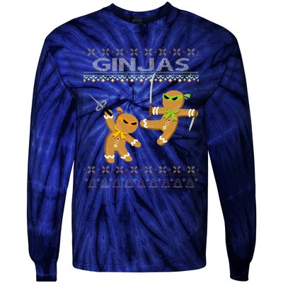 Ginjas Gingerbread Ninjas Funny Ugly Christmas Tie-Dye Long Sleeve Shirt