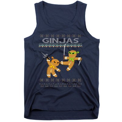 Ginjas Gingerbread Ninjas Funny Ugly Christmas Tank Top