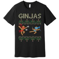 Ginjas Gingerbread Ninjas Throwing Stars Ugly Christmas Premium T-Shirt