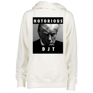 Great Gift Notorious Djt Donald Trump Mug Shot Republican 2024 Maga Womens Funnel Neck Pullover Hood