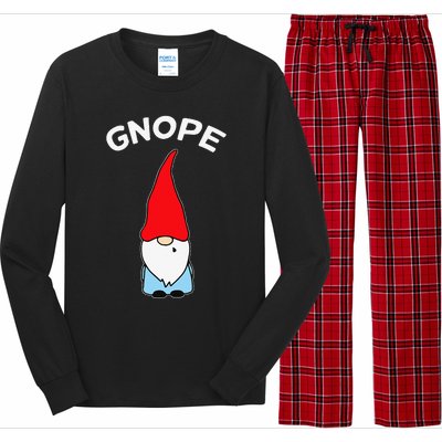 Gnope Gnome Nope Funny Christmas Party Funny Funny Long Sleeve Pajama Set