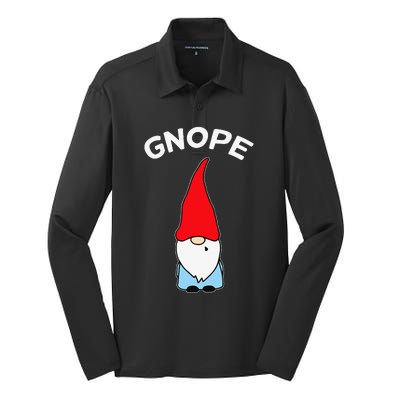 Gnope Gnome Nope Funny Christmas Party Funny Funny Silk Touch Performance Long Sleeve Polo