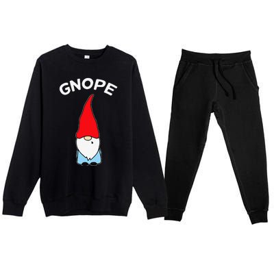 Gnope Gnome Nope Funny Christmas Party Funny Funny Premium Crewneck Sweatsuit Set