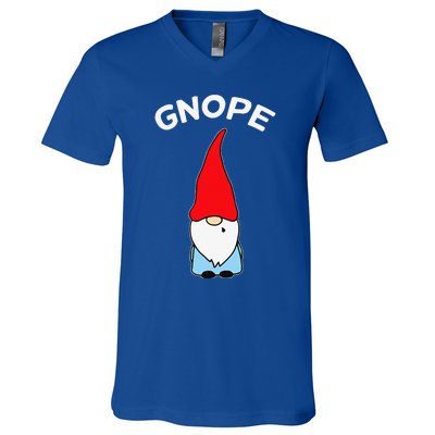 Gnope Gnome Nope Funny Christmas Party Funny Funny V-Neck T-Shirt