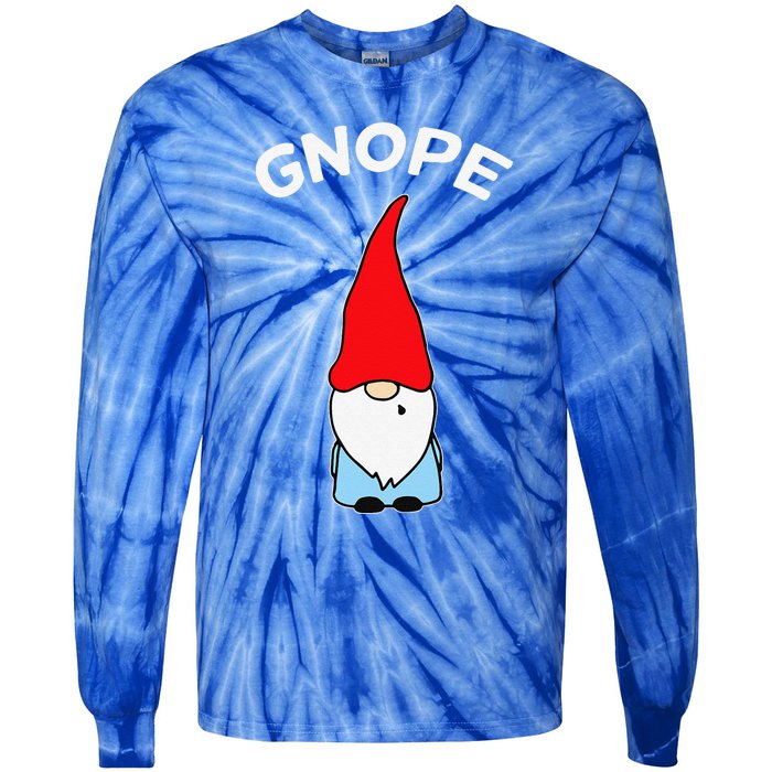 Gnope Gnome Nope Funny Christmas Party Funny Funny Tie-Dye Long Sleeve Shirt