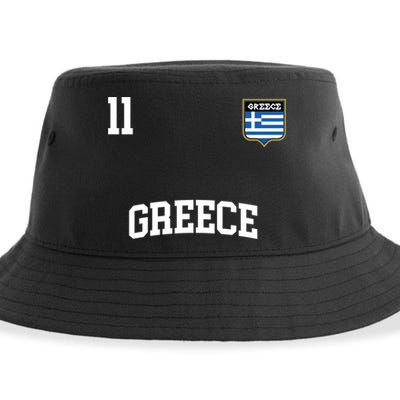 Greece Gift No 11 Greek Flag Football Soccer Team Sustainable Bucket Hat