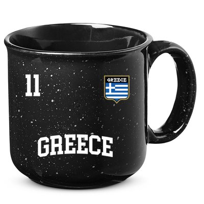 Greece Gift No 11 Greek Flag Football Soccer Team 15oz Campfire Ceramic Mug