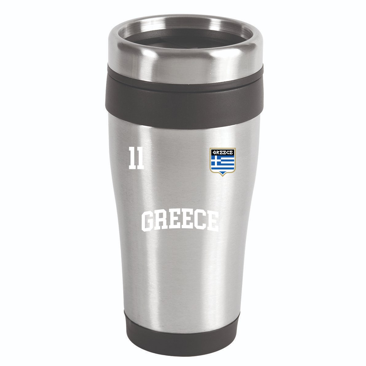 Greece Gift No 11 Greek Flag Football Soccer Team 16oz Travel Tumbler