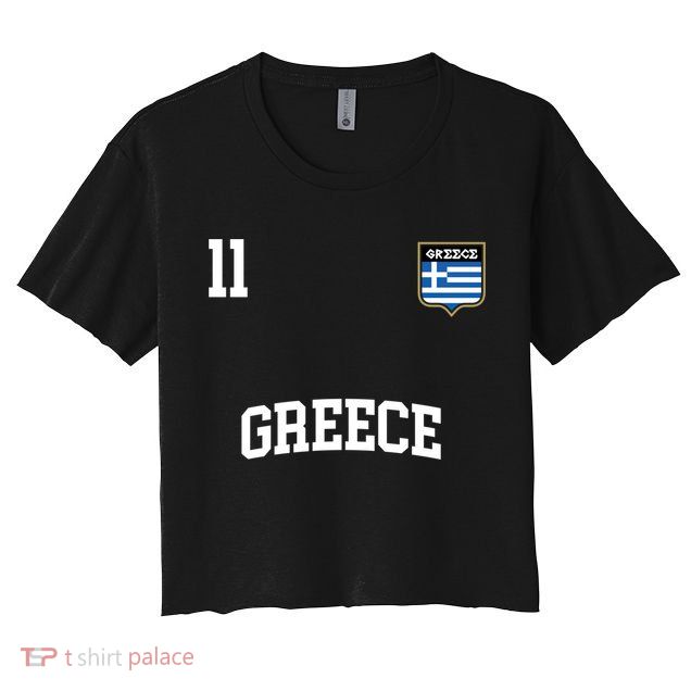 Greece Gift No 11 Greek Flag Football Soccer Team Crop Top