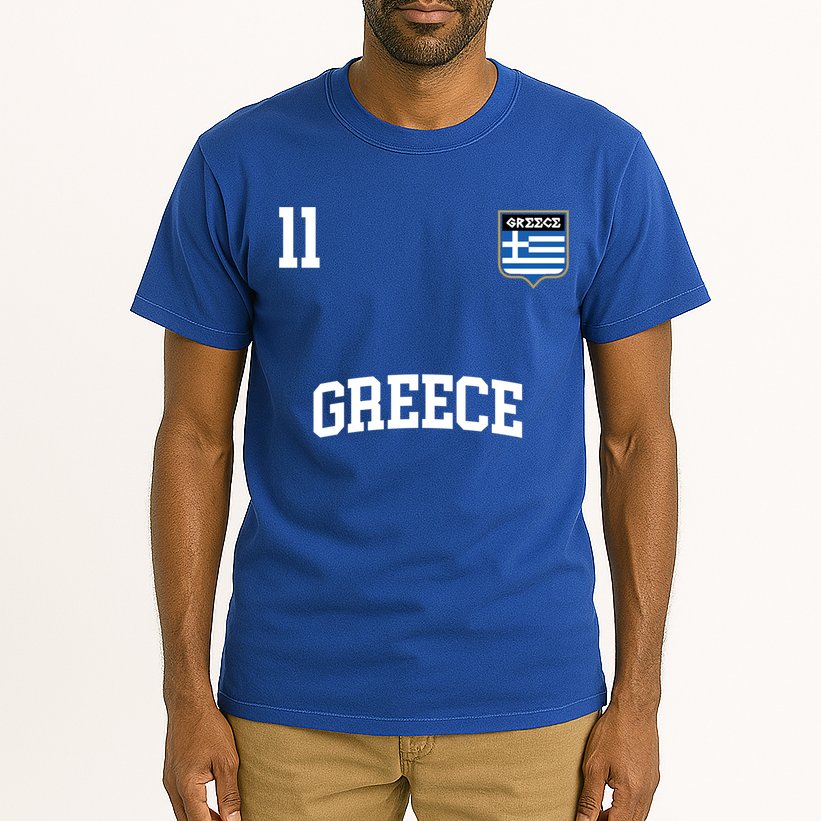 Greece Gift No 11 Greek Flag Football Soccer Team Tall T-Shirt