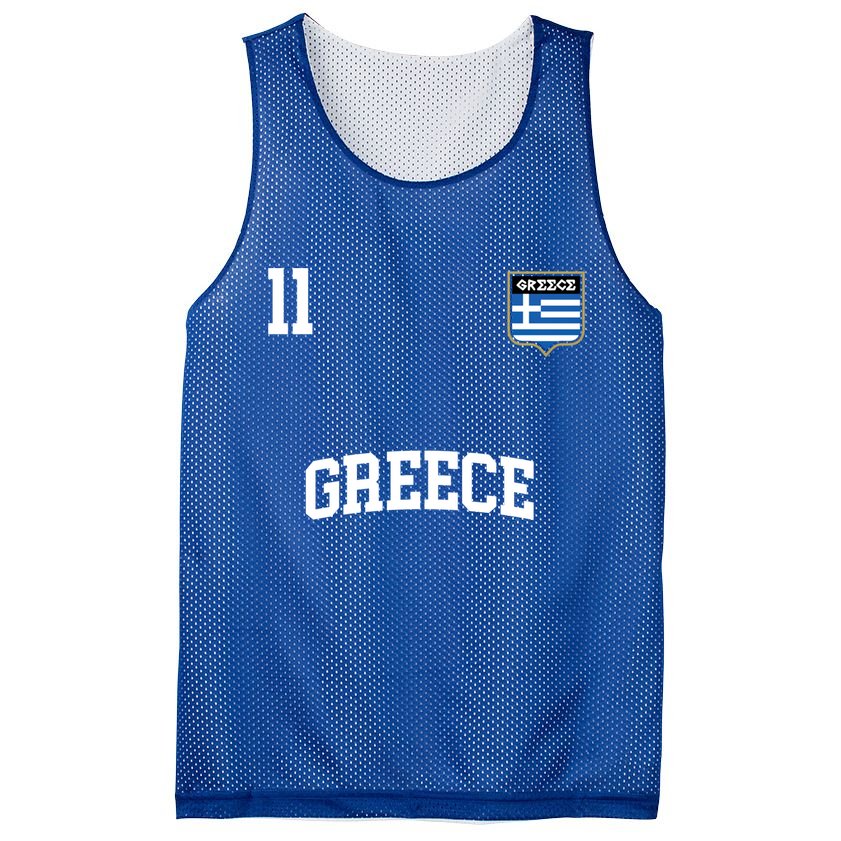 Greece Gift No 11 Greek Flag Football Soccer Team Mesh Reversible Basketball Jersey Tank