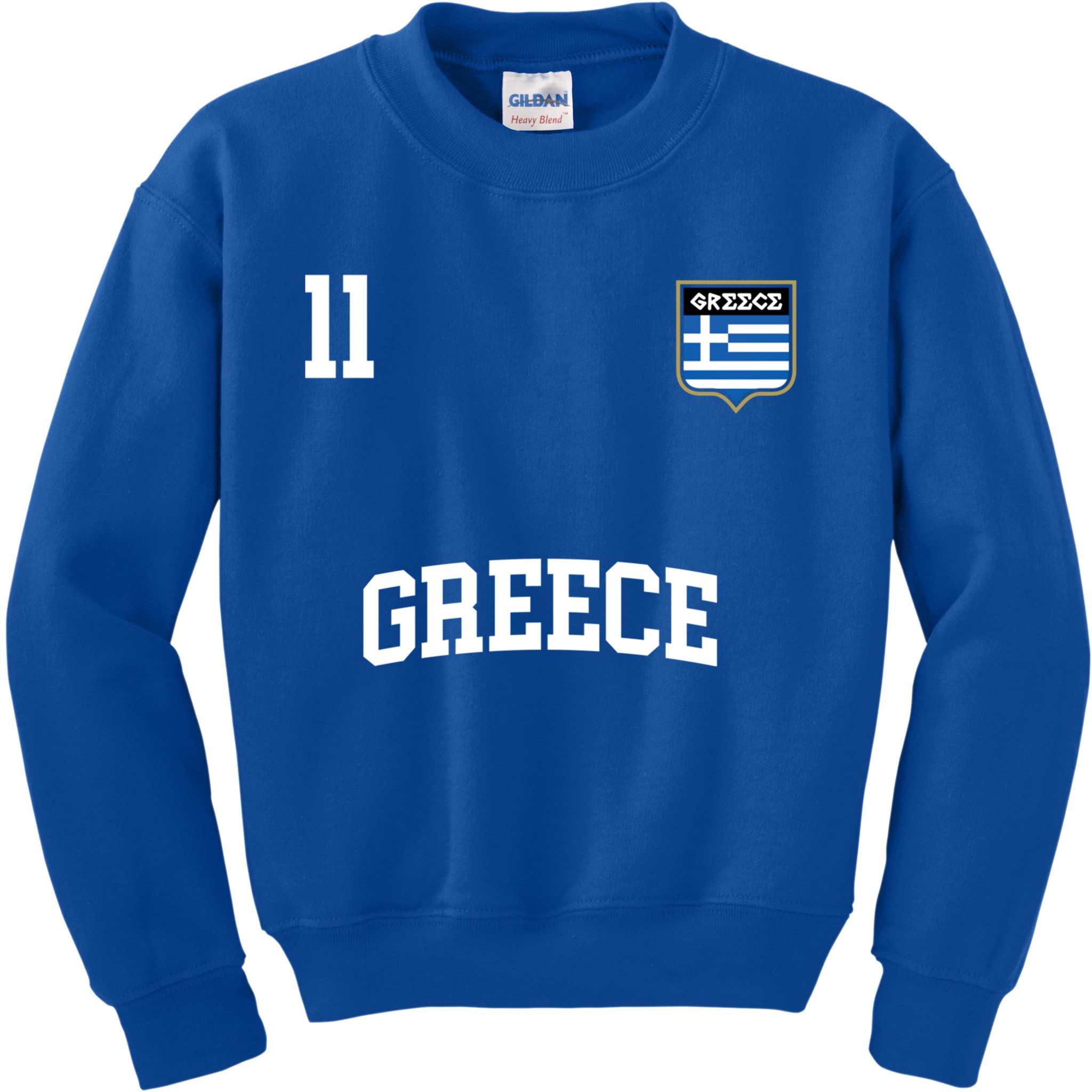 Greece Gift No 11 Greek Flag Football Soccer Team Kids Sweatshirt