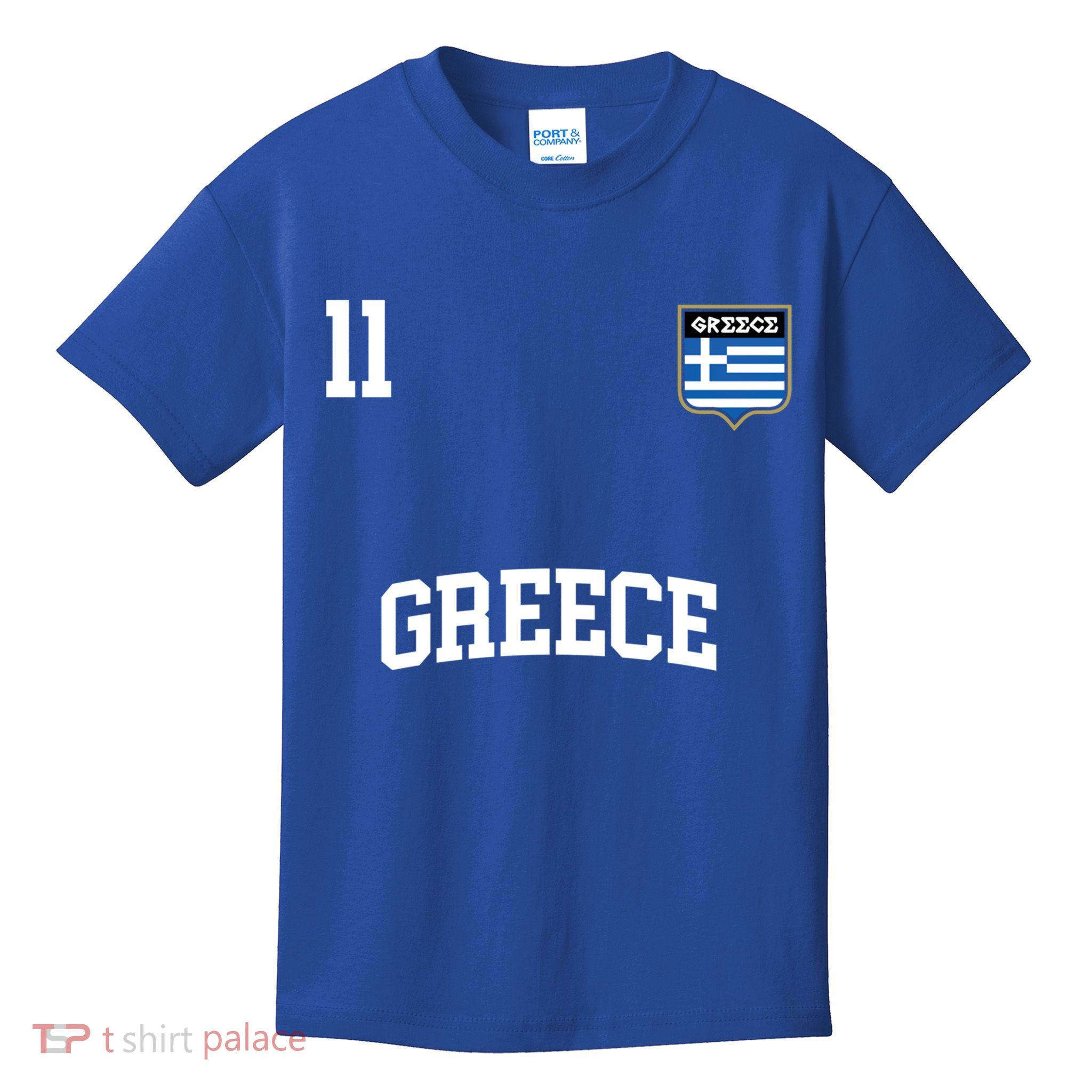 Greece Gift No 11 Greek Flag Football Soccer Team Kids T-Shirt