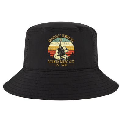 Guitar Guitarist Nashville Tennessee Country Music City Cool Comfort Performance Bucket Hat