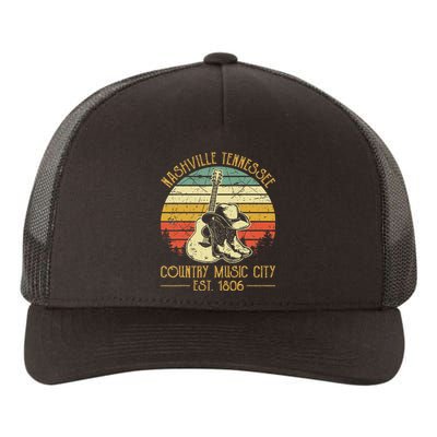 Guitar Guitarist Nashville Tennessee Country Music City Yupoong Adult 5-Panel Trucker Hat