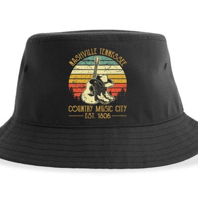 Guitar Guitarist Nashville Tennessee Country Music City Sustainable Bucket Hat