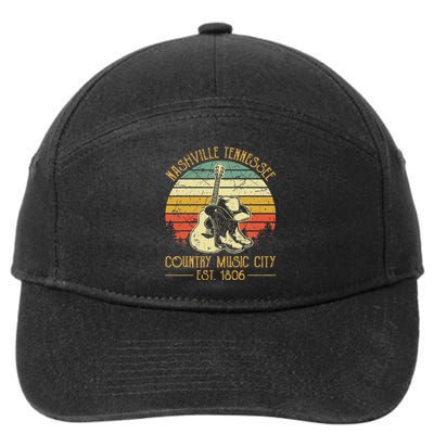 Guitar Guitarist Nashville Tennessee Country Music City 7-Panel Snapback Hat