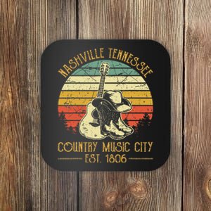 Guitar Guitarist Nashville Tennessee Country Music City Coaster