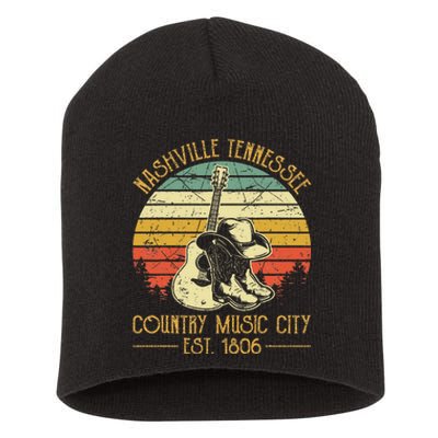 Guitar Guitarist Nashville Tennessee Country Music City Short Acrylic Beanie