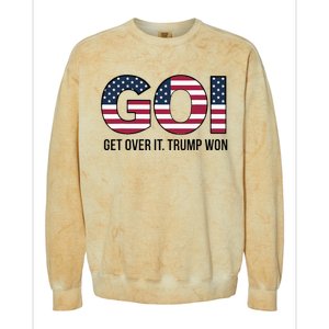 Goi Get Over It Trump Won Election 2024 Colorblast Crewneck Sweatshirt