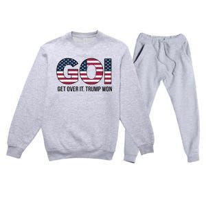 Goi Get Over It Trump Won Election 2024 Premium Crewneck Sweatsuit Set