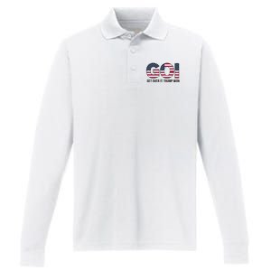 Goi Get Over It Trump Won Election 2024 Performance Long Sleeve Polo