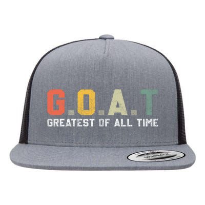 G.O.A.T Greatest Of All Time Vintage Goat Lover Gifts Flat Bill Trucker Hat