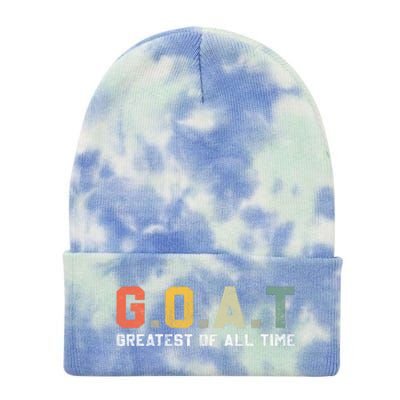 G.O.A.T Greatest Of All Time Vintage Goat Lover Gifts Tie Dye 12in Knit Beanie